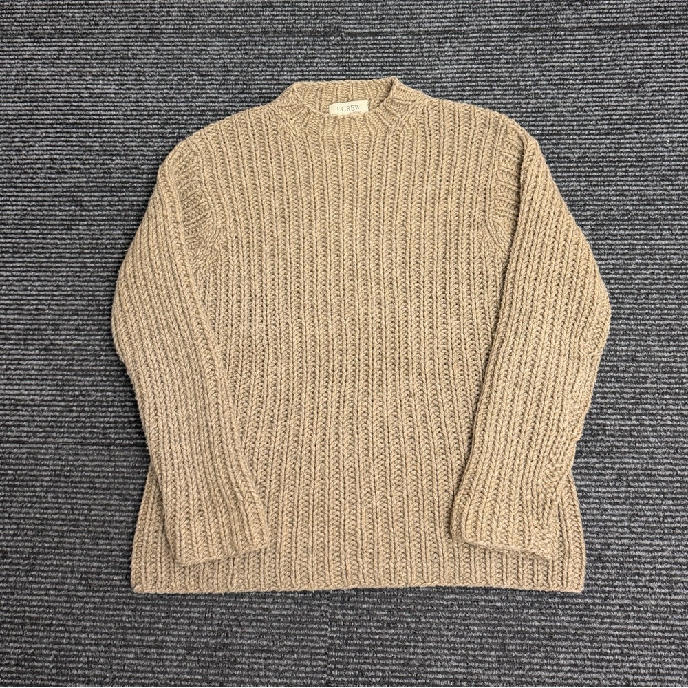 Vintage J Crew Sweater Women’s M Brown Chucky Handknit Lambwools Cashmere Heavy
